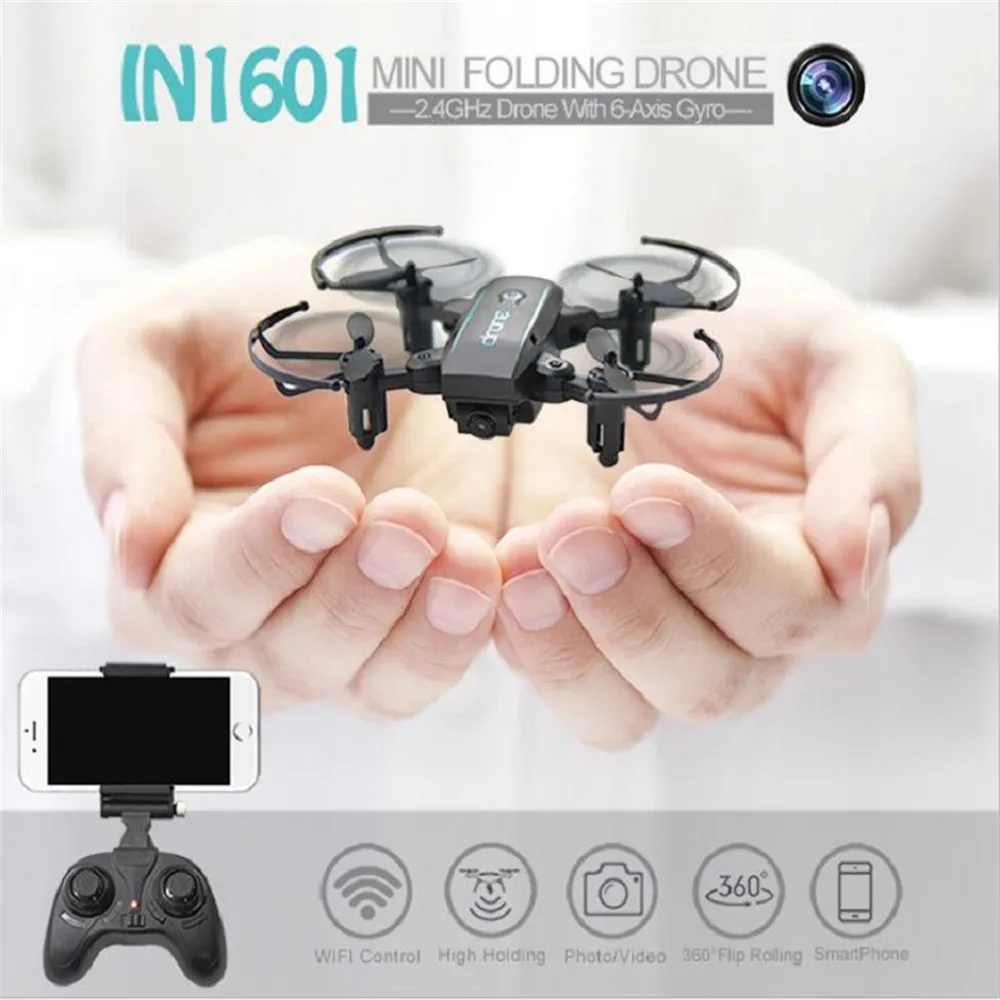

IN1601 Quadcopter,mini with Camera Wifi FPV Foldable Altitude Hold RC Airplanes Remote Control Toys 2MP/0.3MP/no camera 2.4GHz