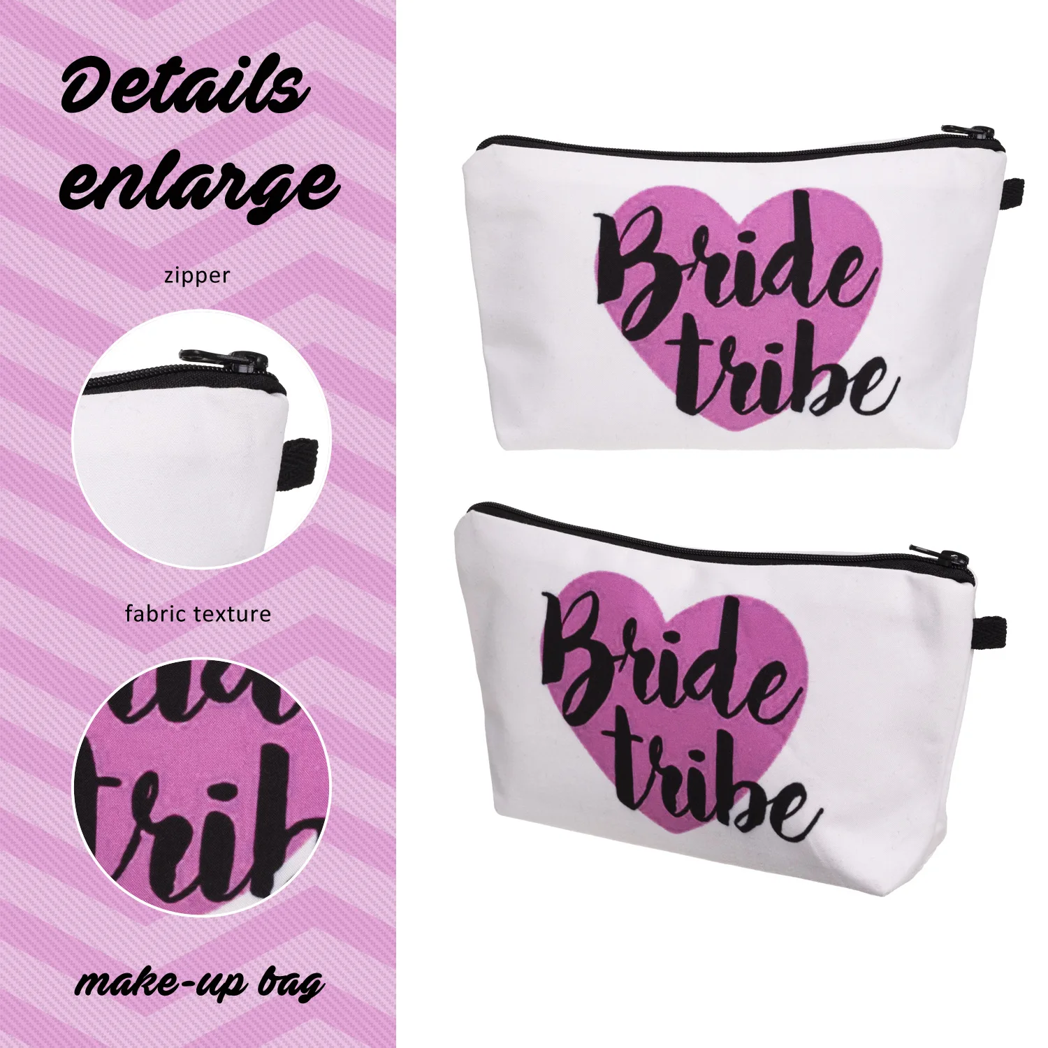 BagVogue надпись «Bride Tribe» термо переводная печатная косметичка модные женские туфли, фирменная губная помада, макияж, сумка