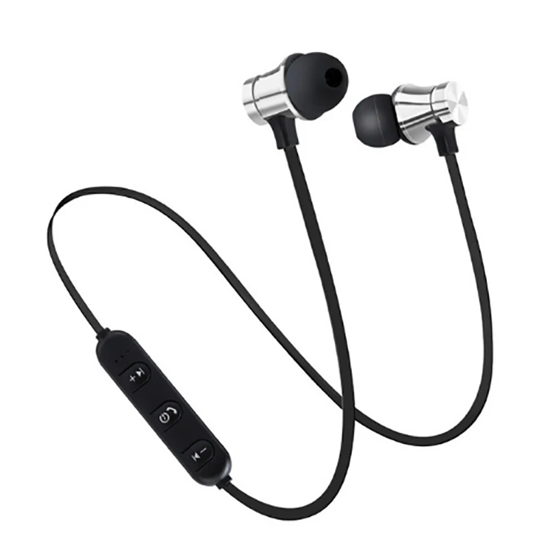 Bluetooth наушники спортивные свободные наушники беспроводные наушники Магнитная гарнитура с микрофоном для iPhone Xiaomi Android LG - Цвет: Silver