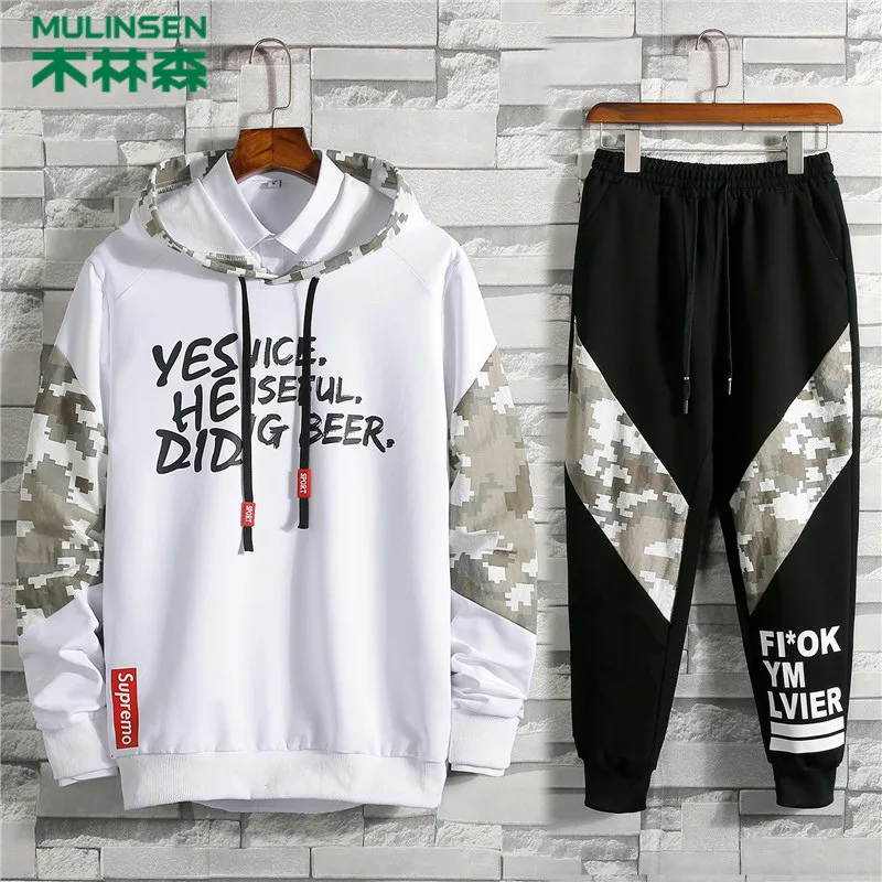 

MULINSEN Leisure Suit Men's 2019 Spring And Autumn MEN'S Sport Suit Long Sleeve Hoodie Fashion Men'S Wear Fashion