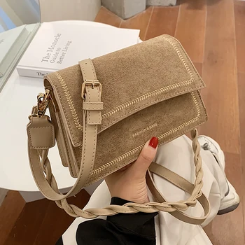 

Trending Scrub Leather Crossbody Bags For Women 2020 Winter Branded Shoulder Handbags Female Travel Designer Hand Bag