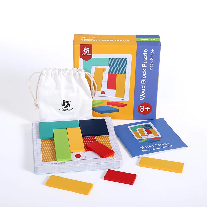 

Children L Shape Matching Wood Puzzle Starter Intermediate Advanced Edition Intelligence Game 3~8y Early Educational Toys Gifts