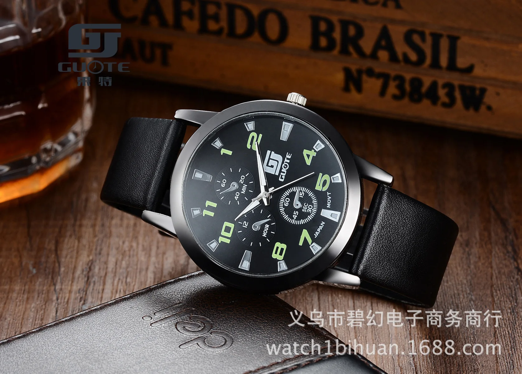 

Dunhuang Hot Selling Genuine Leather Men Fruit Special Quartz Casual Watch