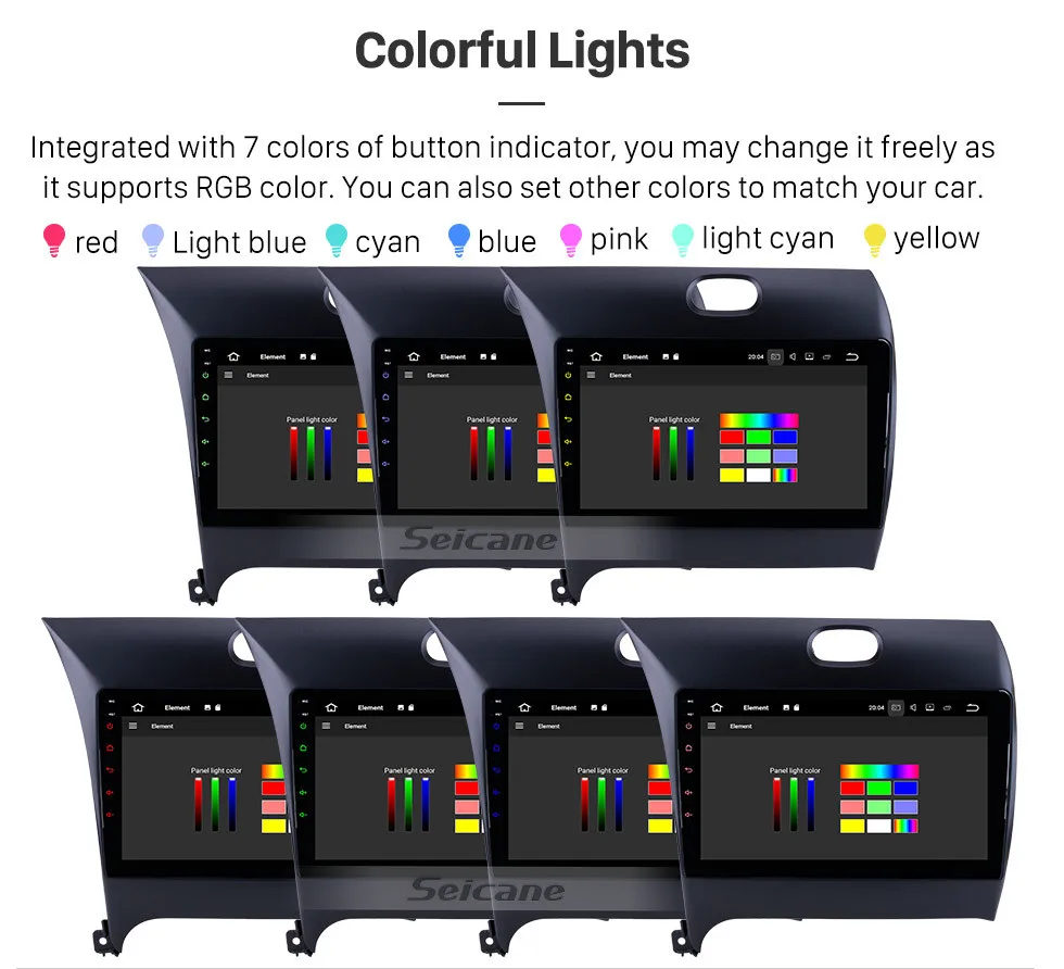 Excellent Seicane Car Multimedia Player For 2013 2014 2015 2016 Kia k3 Octa-core Android 9.0 GPS Navigation with WIFI SWC mirror link 11