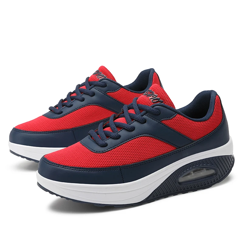 New Sport Women Toning Sneakers Flat Platform Outdoor Ladies Walking Shoes Blue Purple Women Thick Sole Fitness Shoes