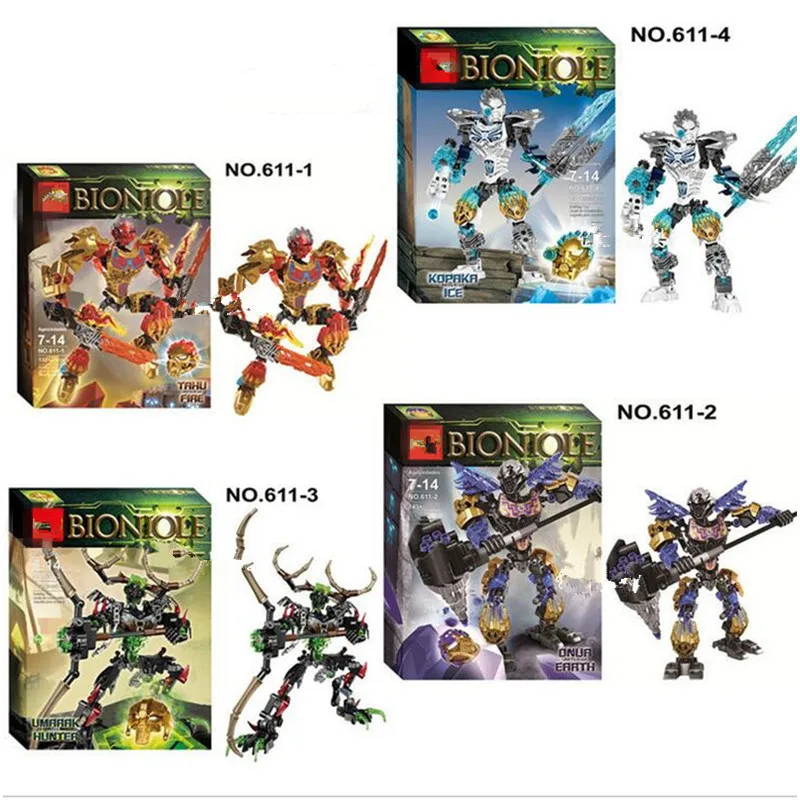

New Ksz BIONICLE Series Jungle Rock Water Earth Ice Fire Protecto Action Building Block Best Toy Compatible with Legoinglys Toys