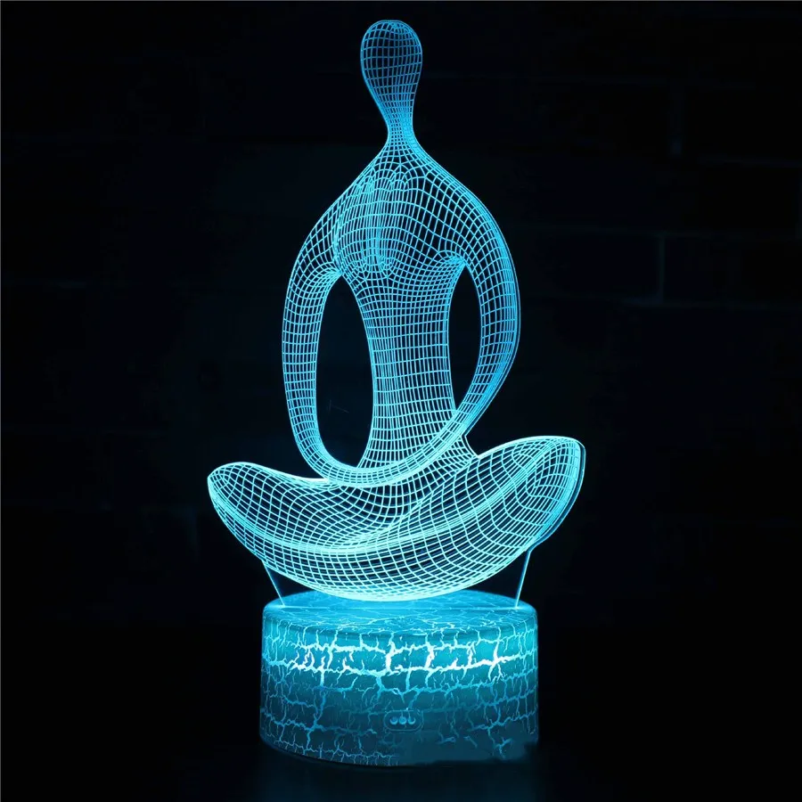 

LED Night Light 3D Abstract Pattern Table Lamps GY018 USB Acrylic Illusion Colorful Night Lamparas For Home Decor Novelty Gifts