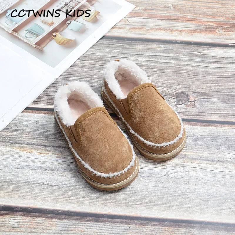 CCTWINS/детская обувь; коллекция года; Сезон Зима; Детские модные замшевые лоферы для маленьких девочек; брендовая теплая обувь без застежки для мальчиков; Цвет Черный; на плоской подошве; LM2095