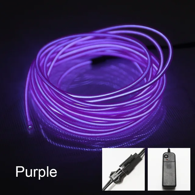 Neon Light El Led Neon Sign Wire Under Car Flexible Soft Tube Lights Christmas LED Strip Sign Anime/Body Woman/Rooms Rope Decor Purple