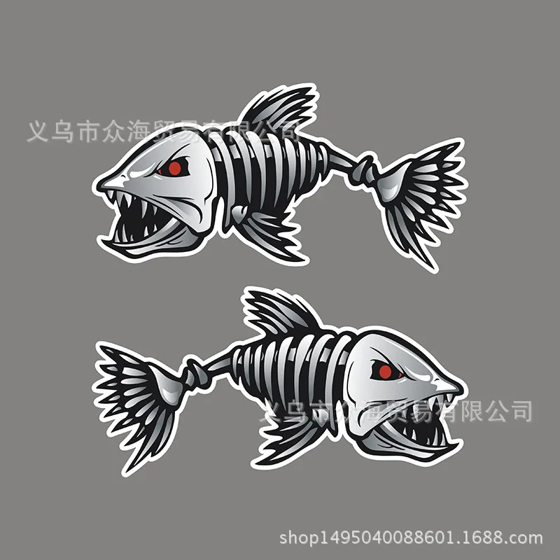 D022 New Products Horror Skeleton Shark Fishing Daren Occlusion Scratch Reflective Bumper Stickers Cheyou Cool Car Stickers