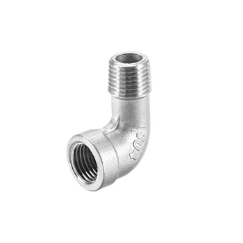 

uxcell Stainless Steel 304 Cast Pipe Fitting 90 Degree Elbow 1/4 BSPT Female X 1/4 BSPT Male Thread for air water fuel oil