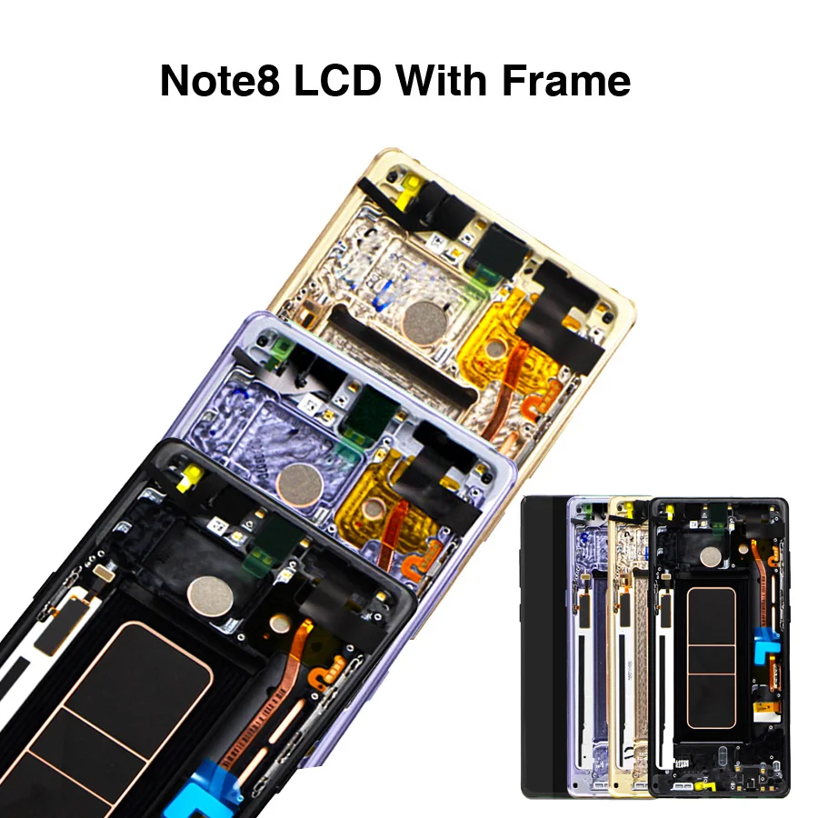 

Original SUPER AMOLED Display For SAMSUNG Galaxy NOTE8 LCD N950F Display Touch Screen Replacement Fith Frame