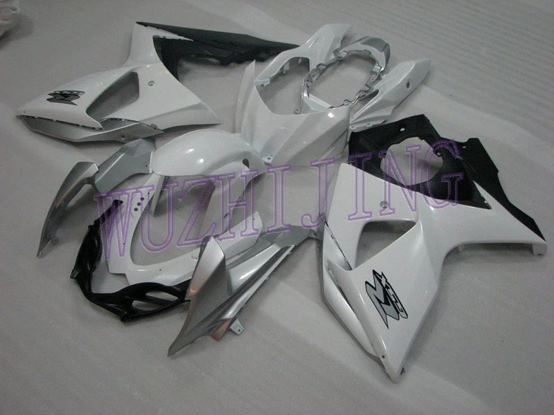 INJECTION mold Детали корпуса для Suzuki GSXR1000 10 11 набор для всего тела GSXR 1000 09 10 Белый Серебристый обтекатель GSX R 1000 2009- K9 - Цвет: INJECTION mold