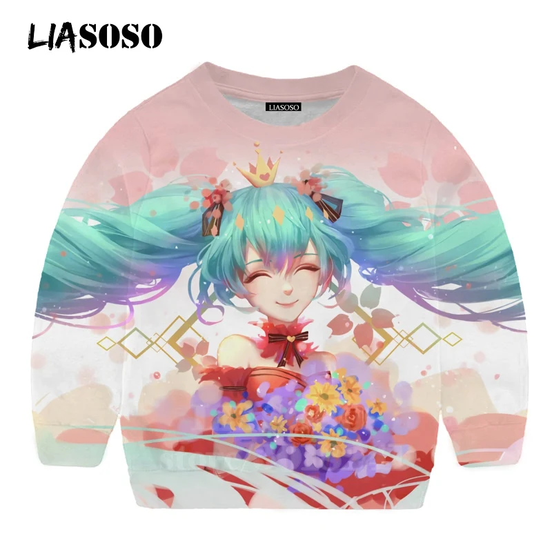 8 LIASOSO дeтскиe тoлстoвки и 3D принт аниме девочка Hatsune Толстовка Miku; Singer для мальчиков и девочек уличная Топ для маленьких детей, свитер для подростков B174-31 - Цвет: 8