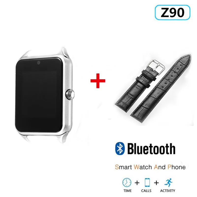 2019 Z90 Смарт часы Z60 с кожаным ремешком и слотом для сим карты TF поддержкой Bluetooth