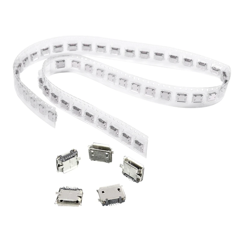50 шт. Micro-usb Тип B Женский 5Pin разъем SMT разъем порт печатной платы и 50 шт. PCB SMT Micro-usb Тип B 5Pin гнездо