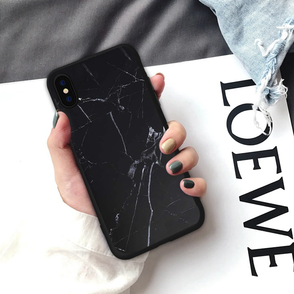 Чехол с мраморным рисунком для iPhone 7 8 Plus задняя крышка роскошный мягкий