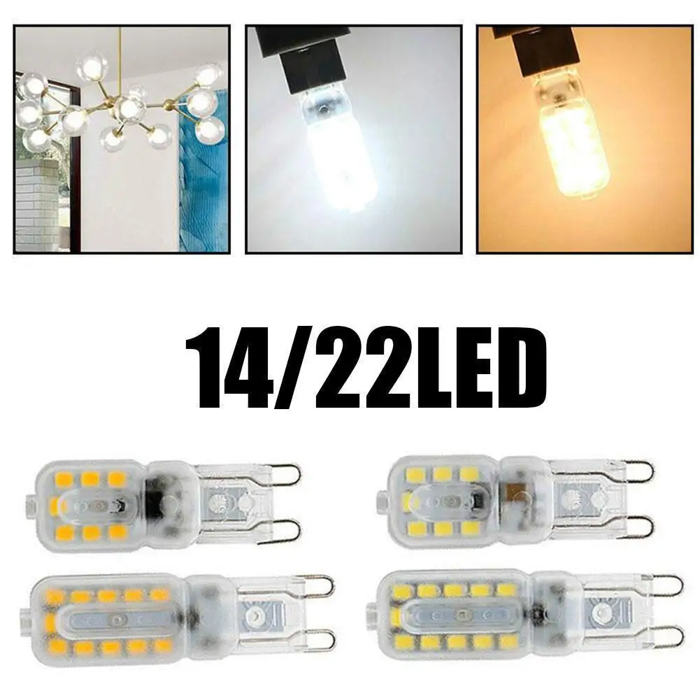 

LED Transparent Milk White Plastic Shell Corn Light Lamp 220V /22led Halogen 30/40w Replace 14 Light G9 Dimmable Light F7Z6