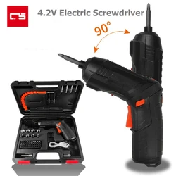 Conjunto de chave de fenda elétrica 4.2v, furadeira sem fio, usb, bateria recarregável, mini chave de fenda elétrica, ferramentas para reparo, montagem