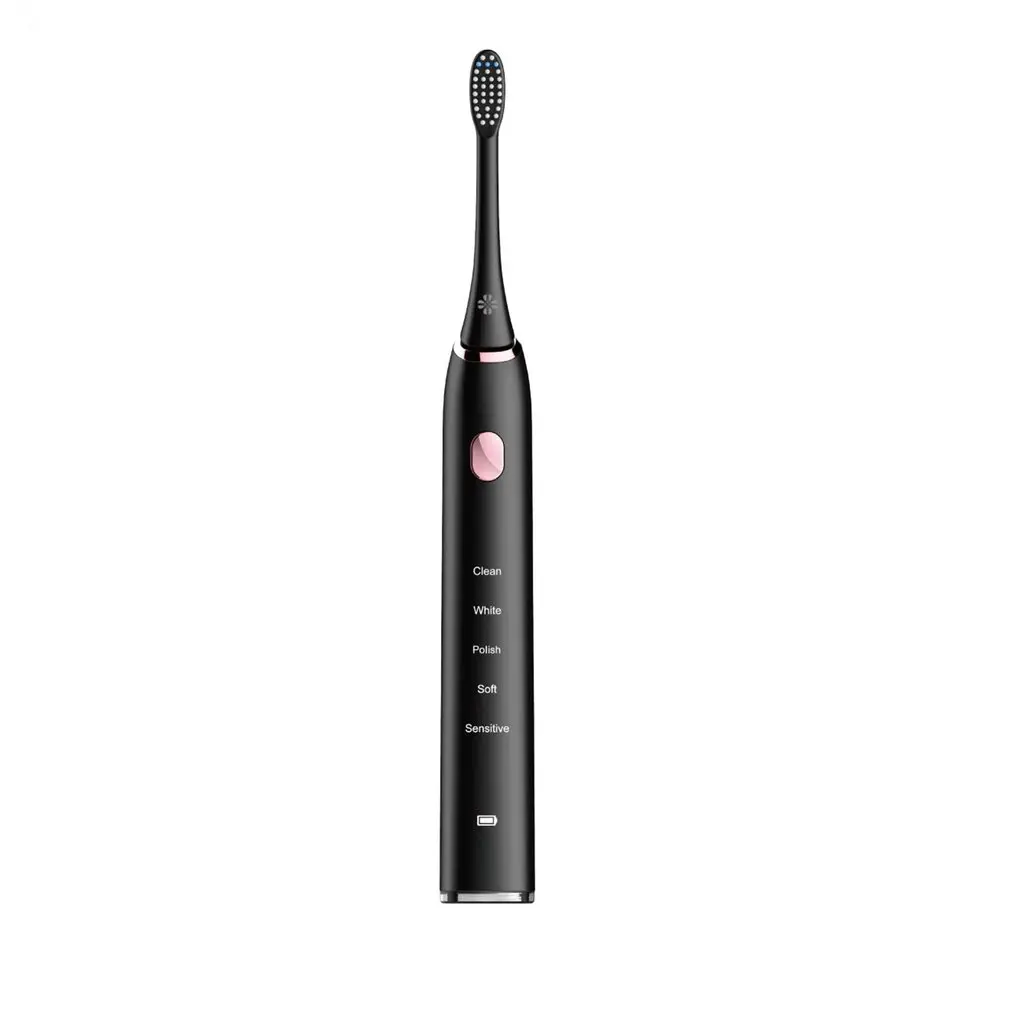 Hot Electric Toothbrush with 5 Optional Modes 2 Replacement Heads Rechargeable Toothbrushes 5 Optimal Brushing Modes