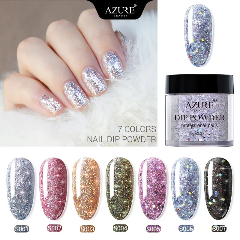 

Azure Beauty Sparkly Glitter Nail Dipping Powder Super Shiny Powder Gradient Color Dip System Powder Natural Dry Nail Dust Decor