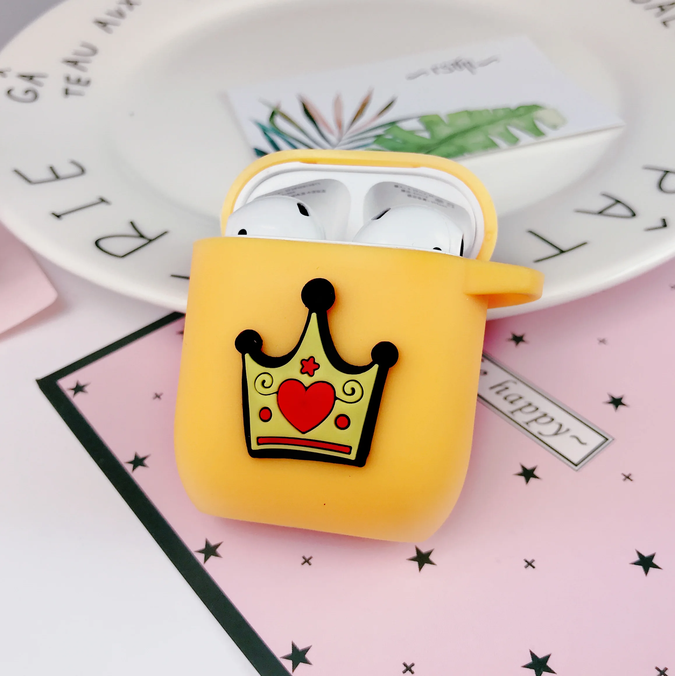 EJTYLE3D009 Чехол для наушников с мультяшным стичем Love Crown для AirPods 2 Чехол для зарядки наушников Защитный чехол для наушников Air Pods чехол для гарнитуры - Цвет: EJTYLE3D009