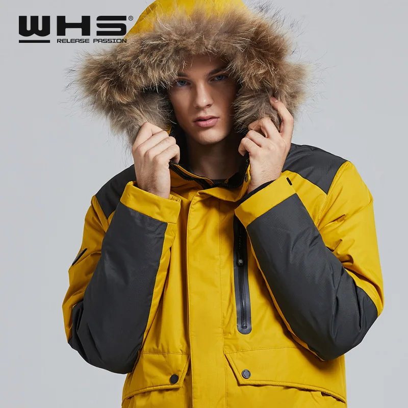 WHS Мужская утолщенная хлопковая куртка осенне зимняя спортивная ветрозащитная