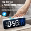 MICLOCK 2022 Wiressless Mirror Alarm Clock LED With Voice control Temperature Humidity Snooze USB Rechargeable Music Table Clock 4