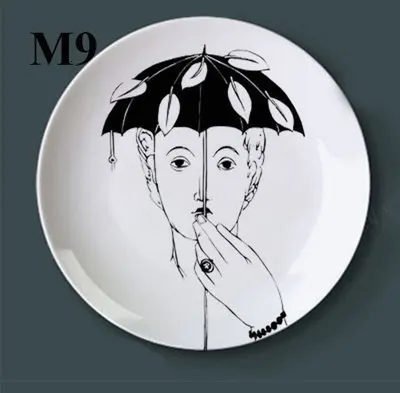 N Изысканное Украшение Artesanato Fornasetti Рукоделие украшение керамика Hogar Manualidades Fornasetti тарелка фарфоровые настенные тарелки - Цвет: N