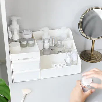 

Large Capacity Cosmetic Storage Box Drawer Makeup Organizer Dressing Table Skin Care Rack House Container Mobile Phone Sundries