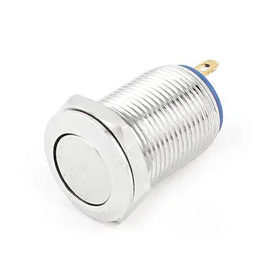 

DC 3-250V SPST 2 Pins 12mm Thread Momentary Metal Push Button Switch