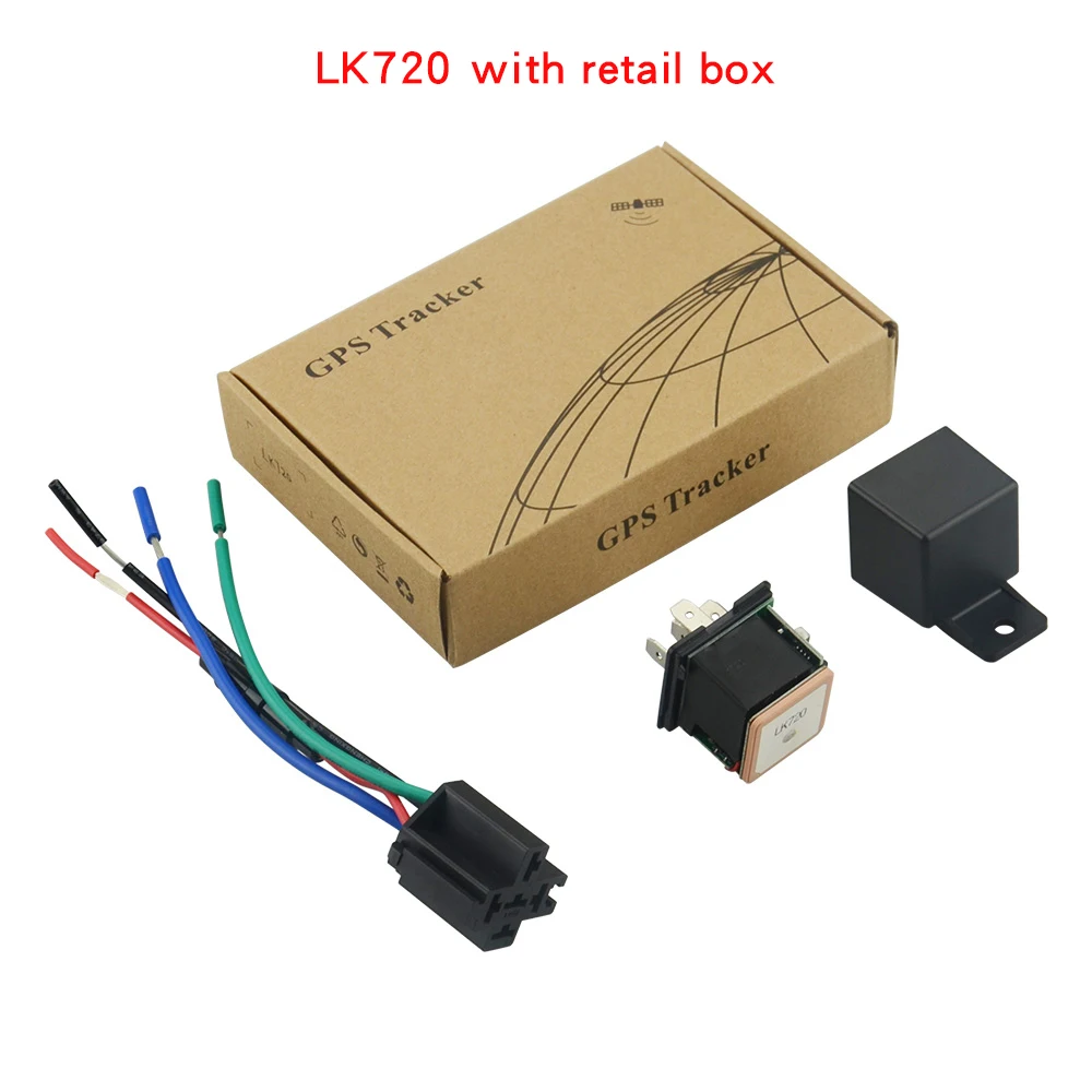 With box LK720 автомобильный gps-трекер для автомобиля смарт-релейное реле в режиме реального времени отслеживающий локатор легко скрытый отрезок и восстановление масла удаленно - Цвет: With box
