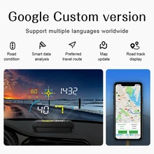 

Car Head Up Display OBD2 HUD GPS Speedometer Water & Oil Temp RPM Windshield HUD Projector with Navigation Usb Type C