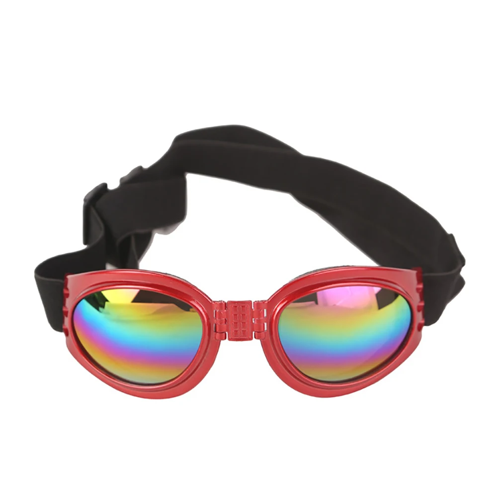 6 цветов, складные собачьи очки для домашних животных, средние собачьи очки, очки для животных, водонепроницаемые защитные очки для собак, УФ солнцезащитные очки - Цвет: Red