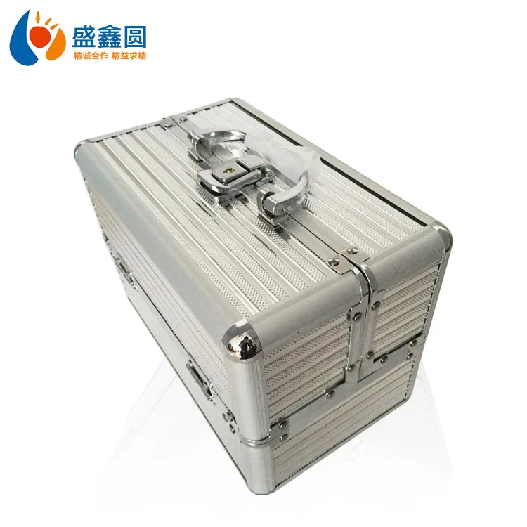 

Double Open Aluminum Alloy Makeup Box Cosmetic Tool Case Munsu Makeup Box mei jia xiang Profession Portable Aluminum Case Makeup