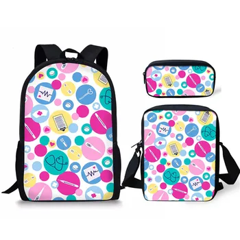 

Cartoon Nurse School Bags Set For Teenage Girls Women Laptop Backpack Fashion Large Students Bookbags Mochilas Mujer 2020