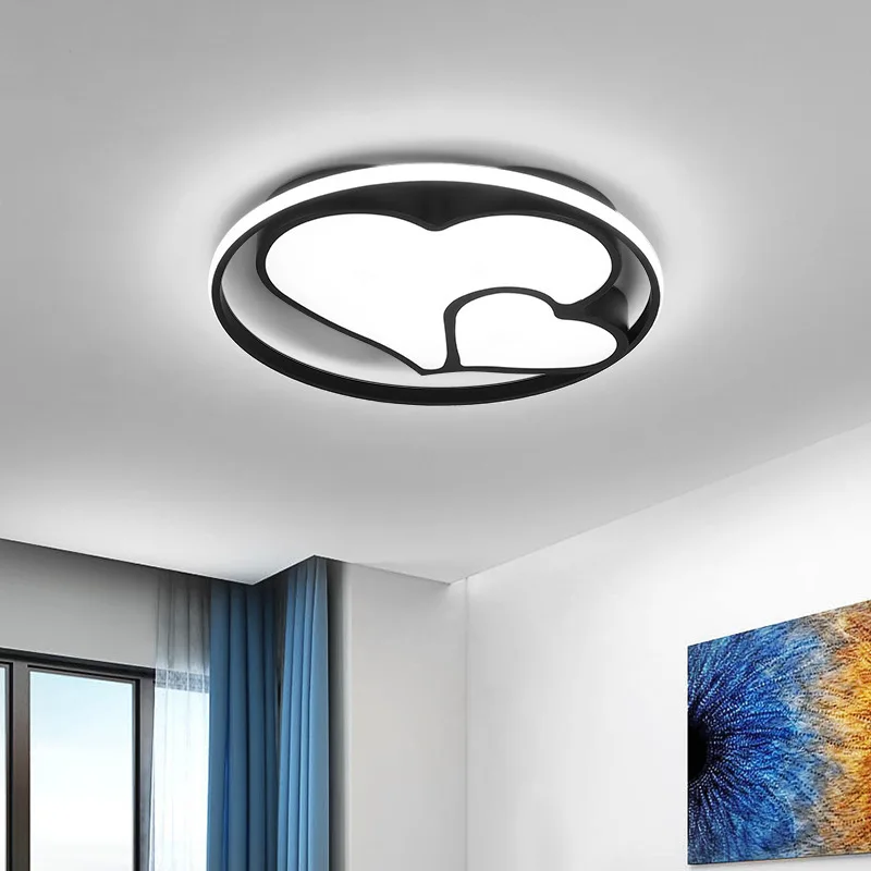 

Modern LED Ceiling Lights Round Black Bedroom Lamps for Children Study Room Dining Room Remote Control Surface Mount Lights