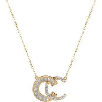 

Dara Fashion Cc Shaped Sterling Silver Necklace