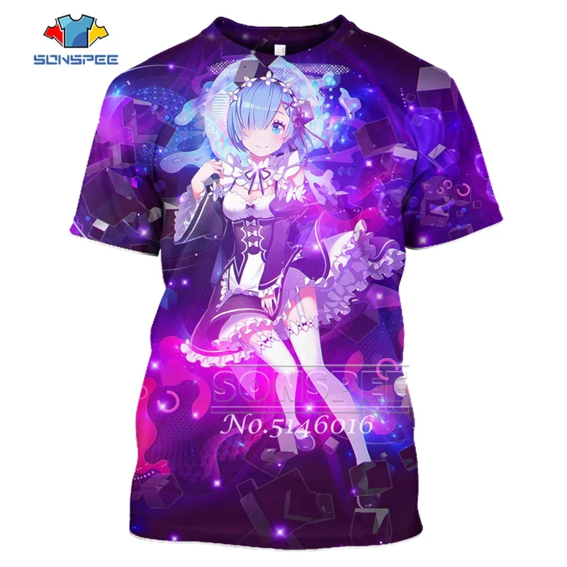 SONSPEE, 3D принт, аниме, Harajuku Re: zero, Твин Рам Рем, косплей, футболка, мужская, повседневная, летняя, унисекс, короткий рукав, футболки, топы, t445 - Цвет: 22