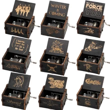 Новая Черная музыкальная шкатулка замок в небе игра трон Звездные войны деревянная музыкальная шкатулка подарок на день рождения антикварная резная деревянная ручка