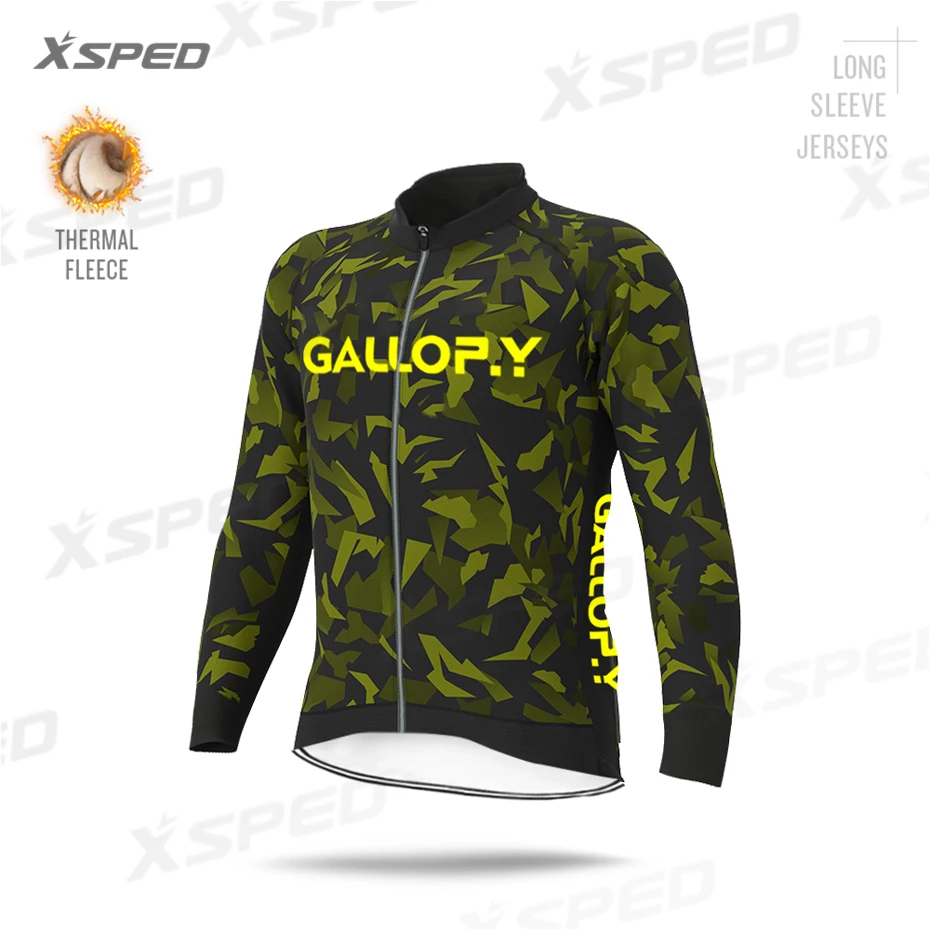 Cycling Jerseys Зимняя одежда для велоспорта, Aleing, длинный рукав, Джерси, камуфляж, термо флис, MTB велосипед, Униформа, Мужская одежда для шоссейного велосипеда, теплая, для улицы - Цвет: Cycling Jerseys