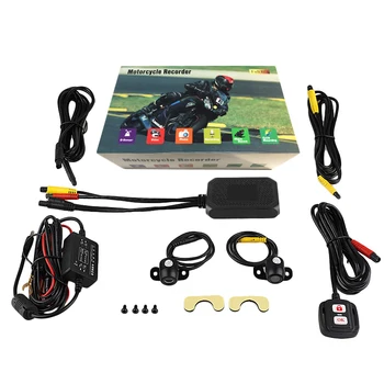 

Motorcycle View Dash Cam Motorcycle Camera HD 1080P+720P Front+Rear View DashCam DVR Driving Recorder M1 Black