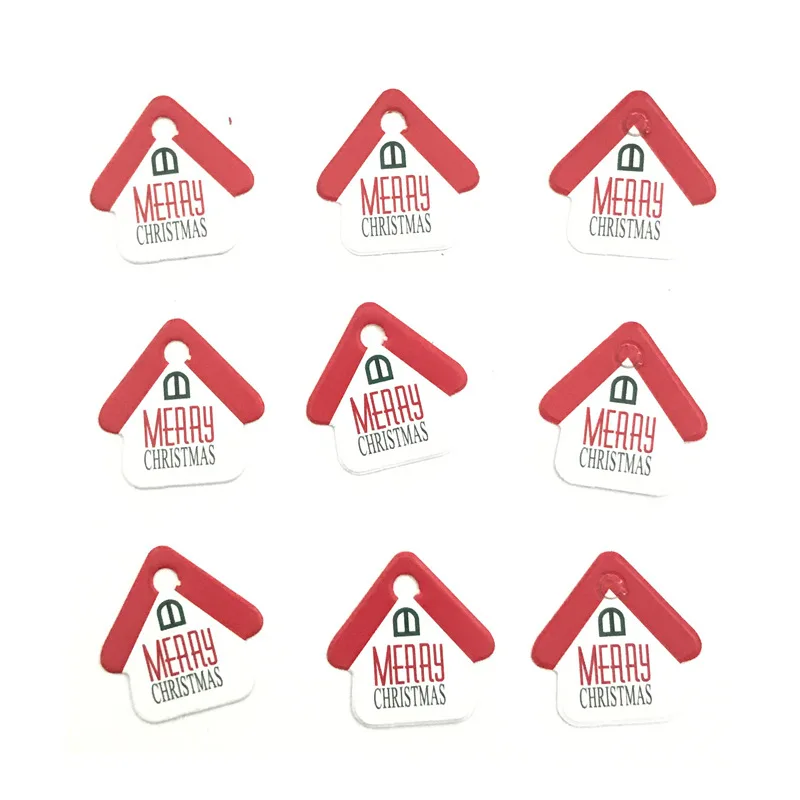 50PCS Multi Style Kraft Paper Card label DIY Crafts Hang Tag Gift Wrapping Supplies Labels For Christmas Favors - Цвет: house