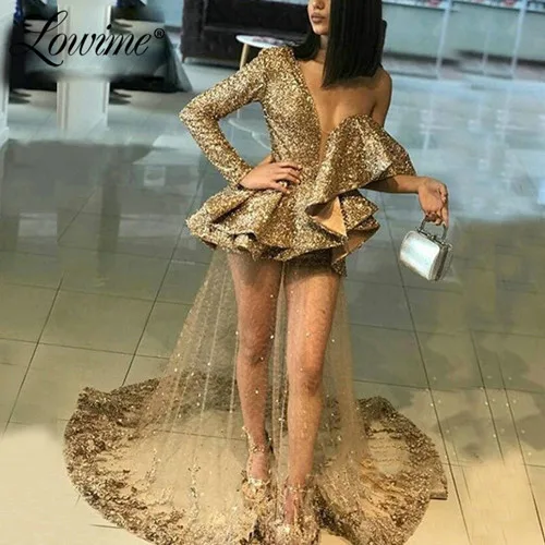 Picture color Robe De Soiree, платье русалки на одно плечо, вечернее платье, кутюр, Длинные вечерние платья, блестящее платье для Саудовской Аравии, арабское женское платье - Цвет: Picture color