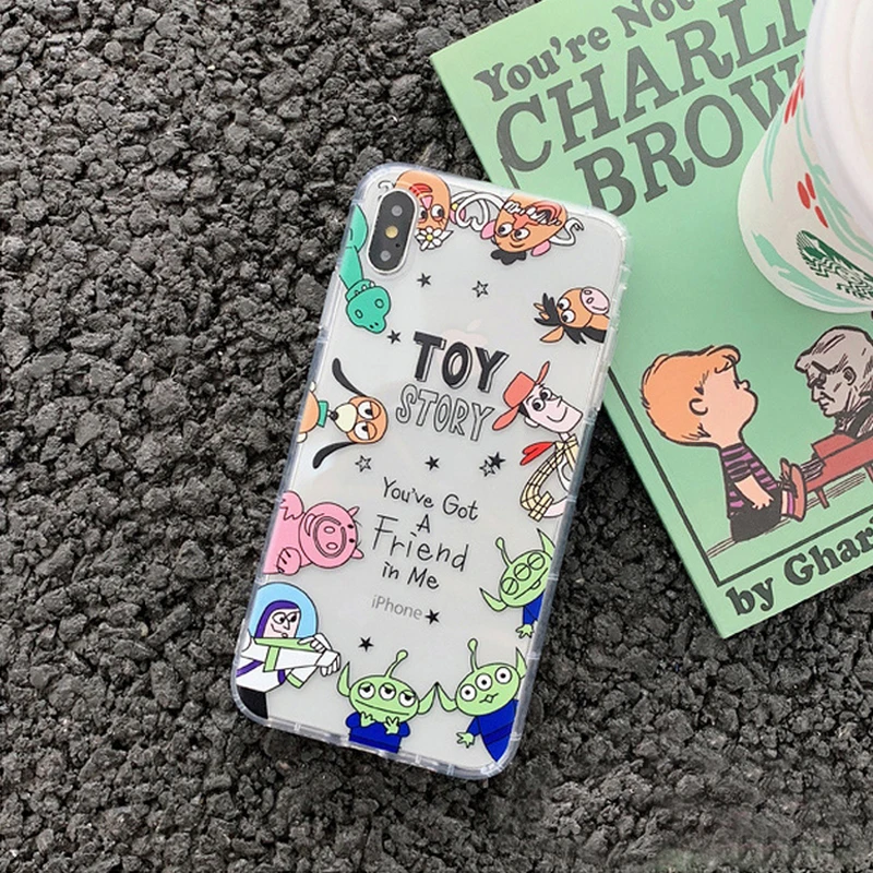 Милая игрушка история рисованная вручную подушка безопасности Прозрачный чехол для телефона для iPhone 11 Pro X XS Max XR 8 7 6 6s Plus Мягкий ТПУ задняя крышка Coque