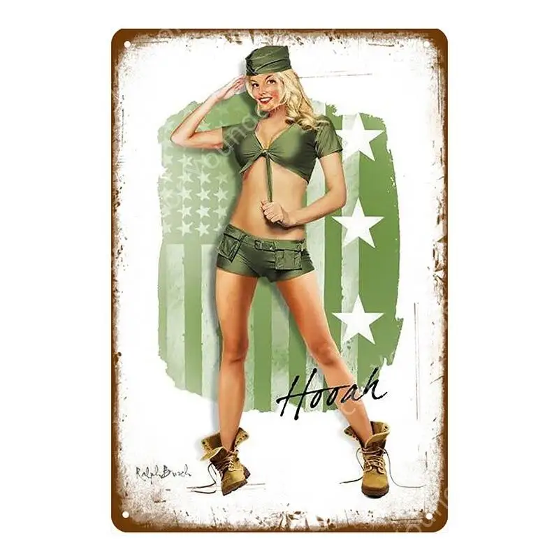 Леди Удача Pin Up девушка живопись оловянные знаки настенная доска Дом Кафе бар домашняя декоративная тарелка украшение комнаты винтажный Железный плакат