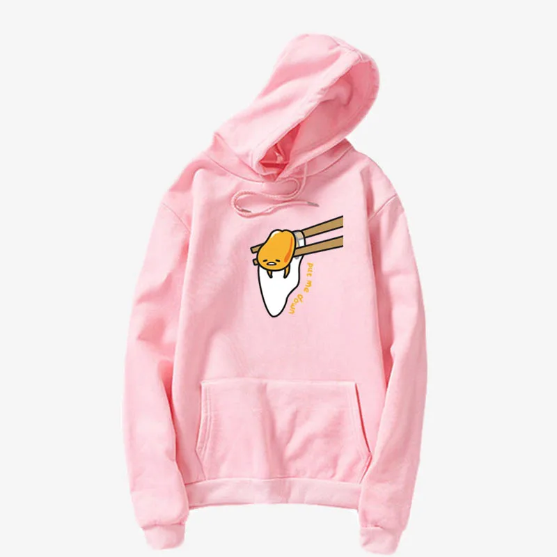 Gudetama Lazy Egg Yolk забавные толстовки в японском стиле Харадзюку милые женские толстовки в стиле Харадзюку Женская худи