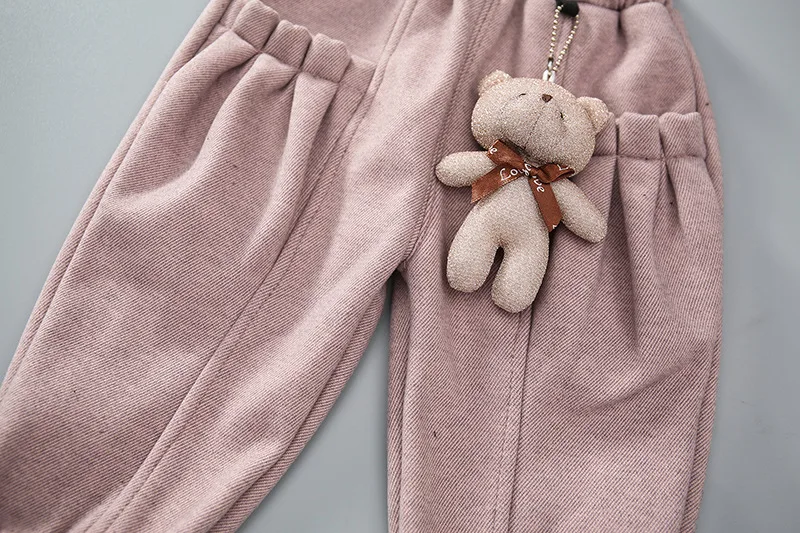 Girls Pants with Velvet Sub- Autumn And Winter New Style Infants Child Can Open Crotch Harem Pants Korean-style Small Crawle