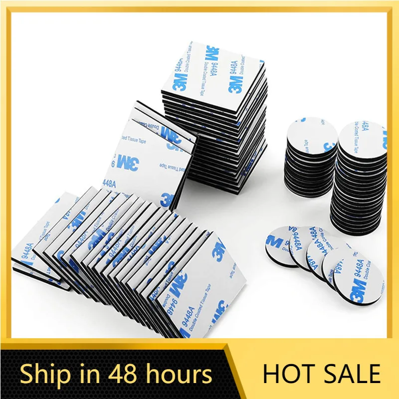 almohadillas de espuma adhesivas cintas de montaje cuadradas y redondas. color blanco 100 almohadillas adhesivas de doble cara 