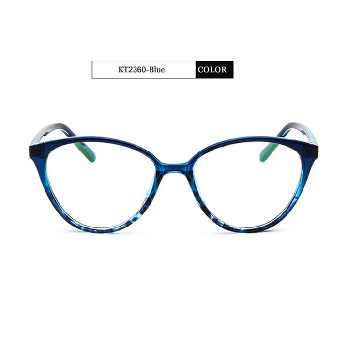 KOTTDO, модные женские очки кошачий глаз, оправа, мужские Оптические очки, ретро очки, компьютерные очки, прозрачные очки - Цвет оправы: Blue